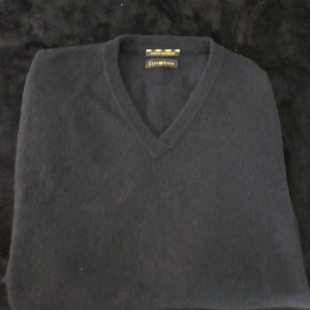 Club Room Estate Cashmere XL V neck Mens sweater